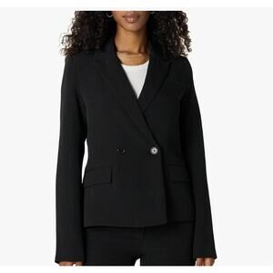 The Drop Jones Classic Slim Double Breasted Blazer Black Stretch XXL